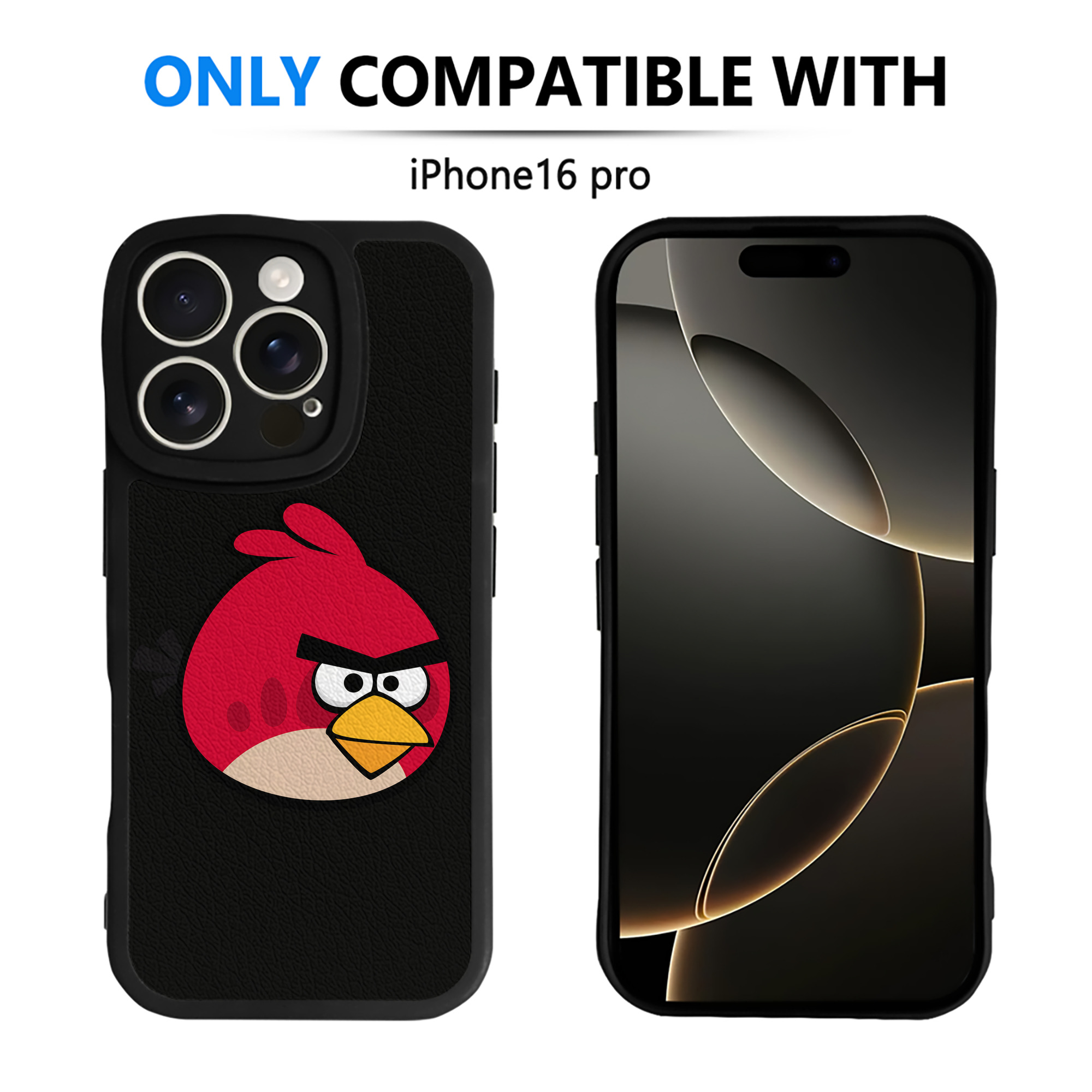 （画像用） Angry Birds アングリーバード 【iPhone 16シリーズ対応】シリコンスマホケース（レザー調） 材質：シリコン